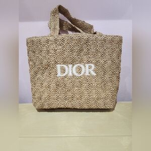 Dior Beauty GWP Raffia Tan Woven Tote